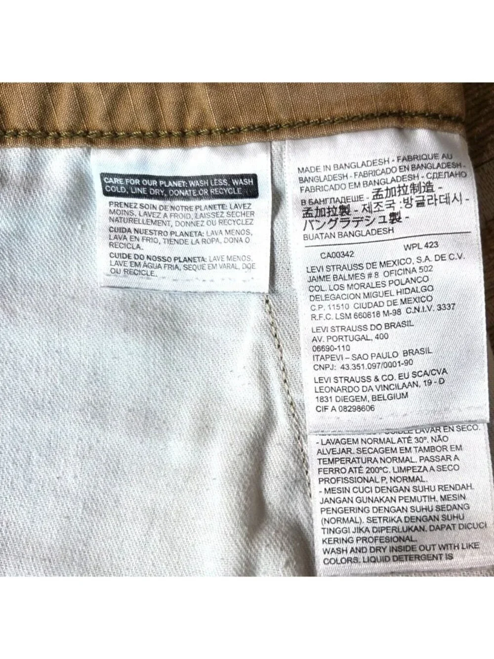 Levi's Khaki Tan Six Pocket Casual Outdoor Cotton Cargo Shorts Men's Size 36
